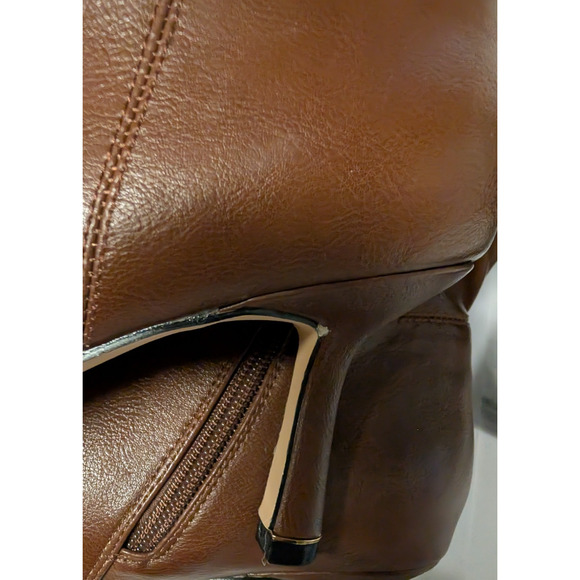 Meya Over the Knee Brown Stiletto Boots Slochy Wide Calf SZ 9.5 - Picture 6 of 8
